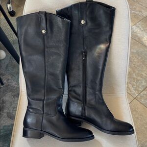 NEW Leather Riding Boots by International Concepts “Fawne” Sz 6 Black knee high